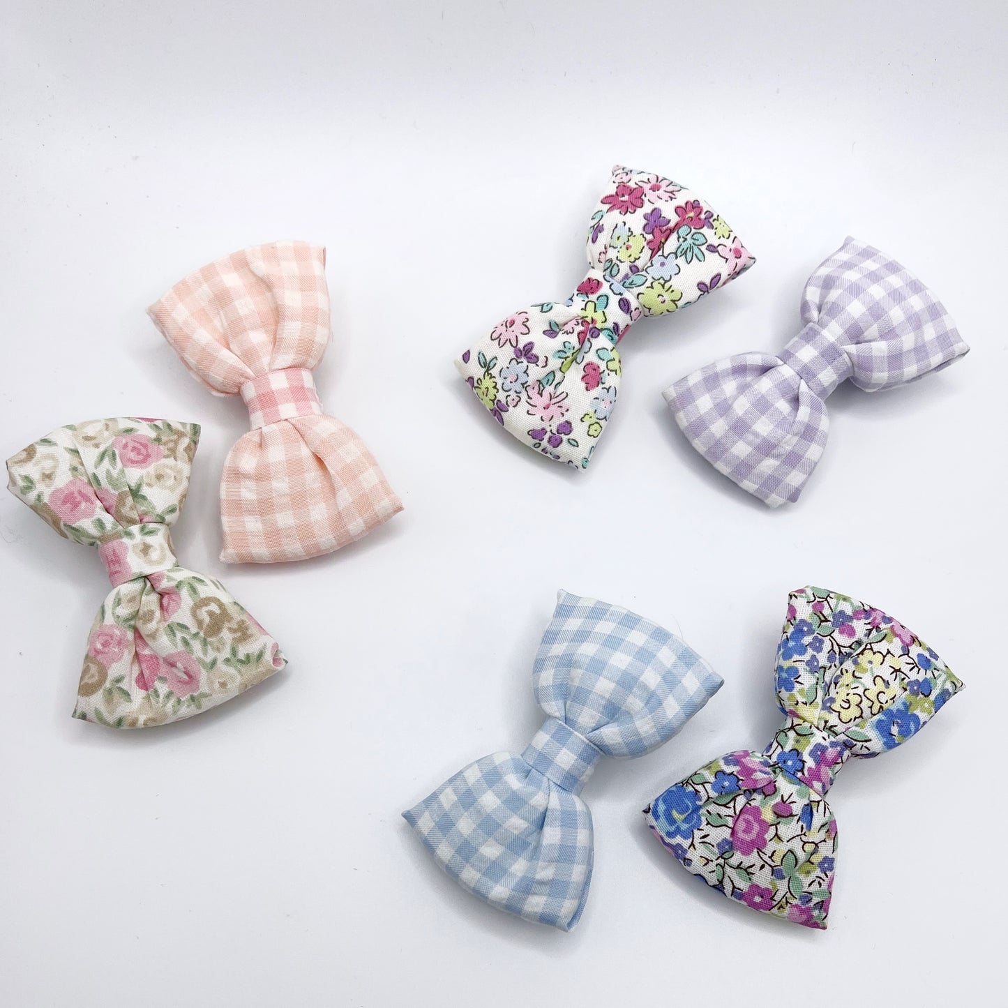 Gingham Floral Bow Set