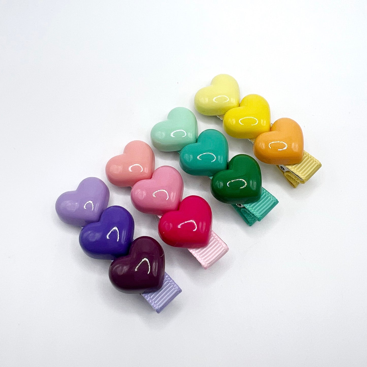 Ombré hearts clip