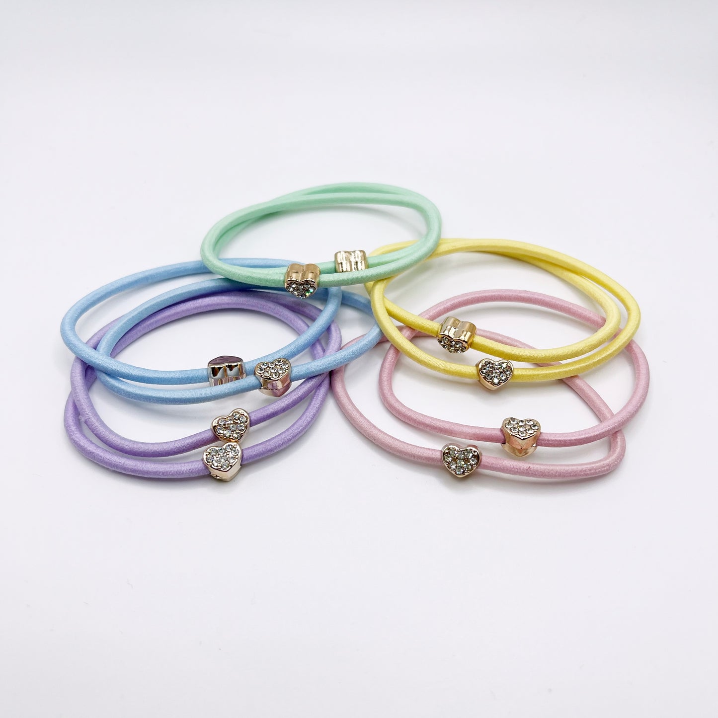 Bling Heart Hair Ties
