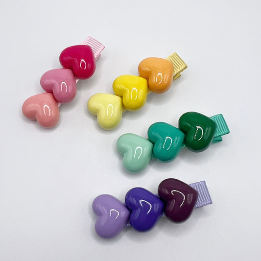 Ombré hearts clip