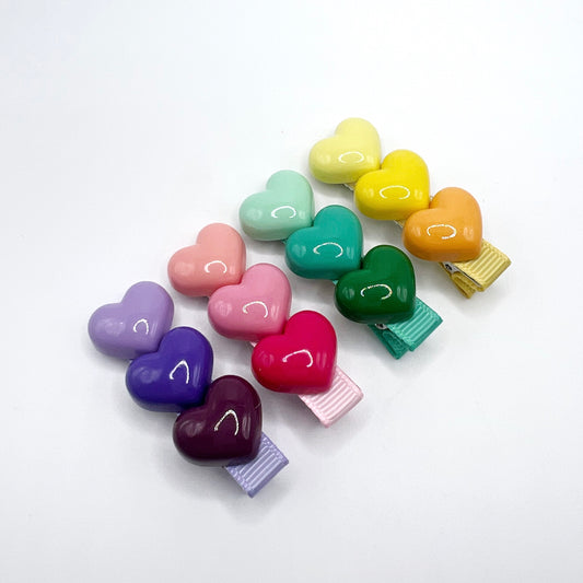 Ombré hearts clip