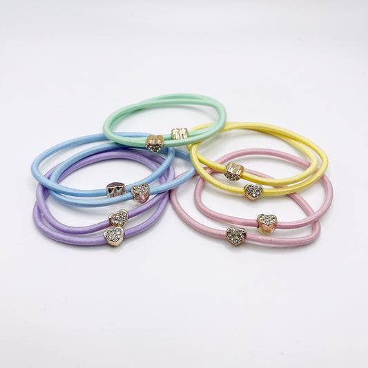 Bling Heart Hair Ties
